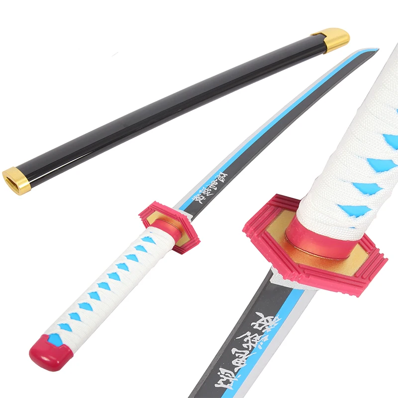 Demon Slayer Sword 104cm Weapon Tomioka Giyuu Black Sowrd 11 Cosplay Ninja  Knife PU Prop