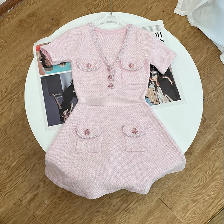 BetterGirl Autumn 2023 new arrivals knitted dress women wool casual short sleeve sweater dress office lady wear