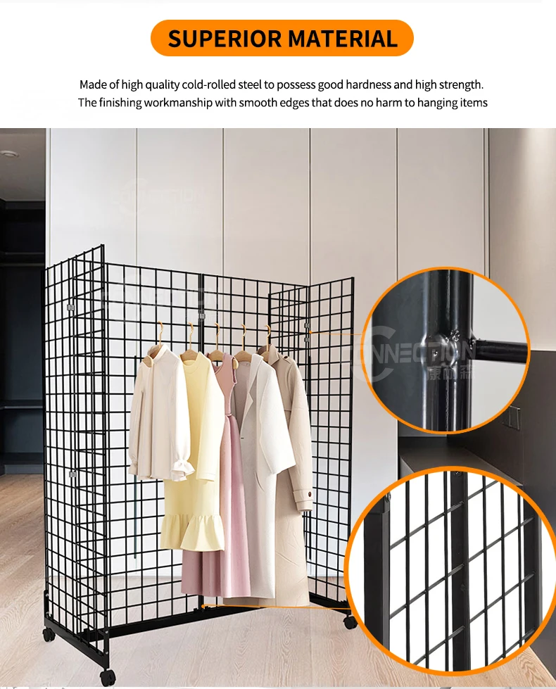 Grid Rack Solution Heavy Movable Floor Standing Standing Grid Tower Display Rack for ...