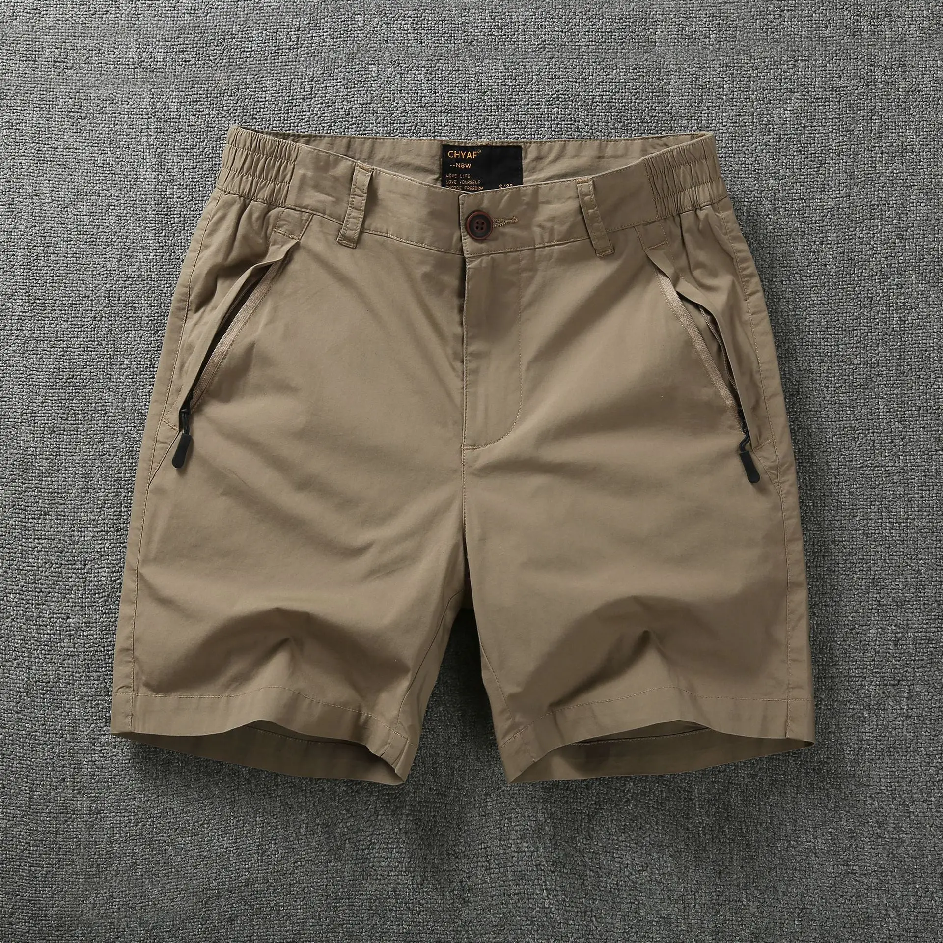2023 Summer New Wear-Resistant Tooling Shorts Solid Color Men's Thin Loose Casual Shorts334_voghion.com