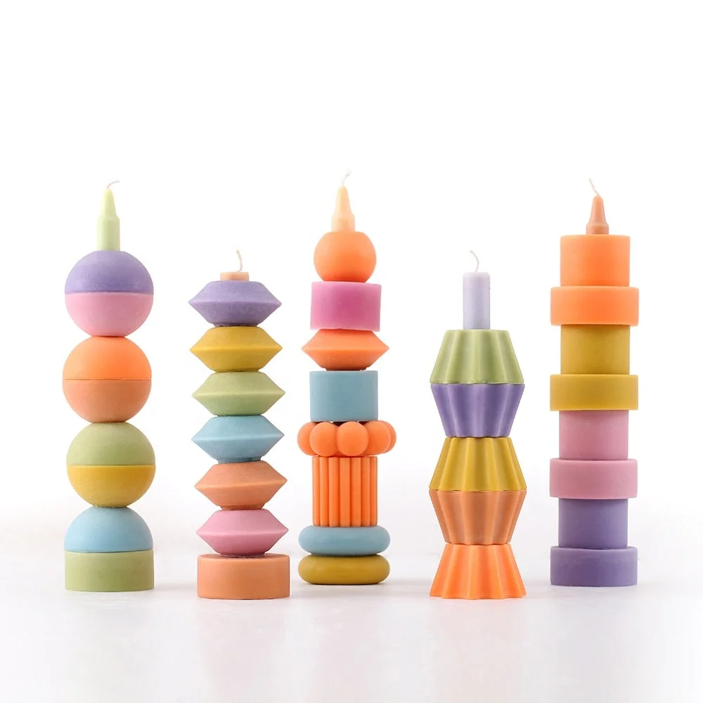 Handmade Building Blocks Stackable Wax Candle Home Decoration Diy Candle for Candle Making