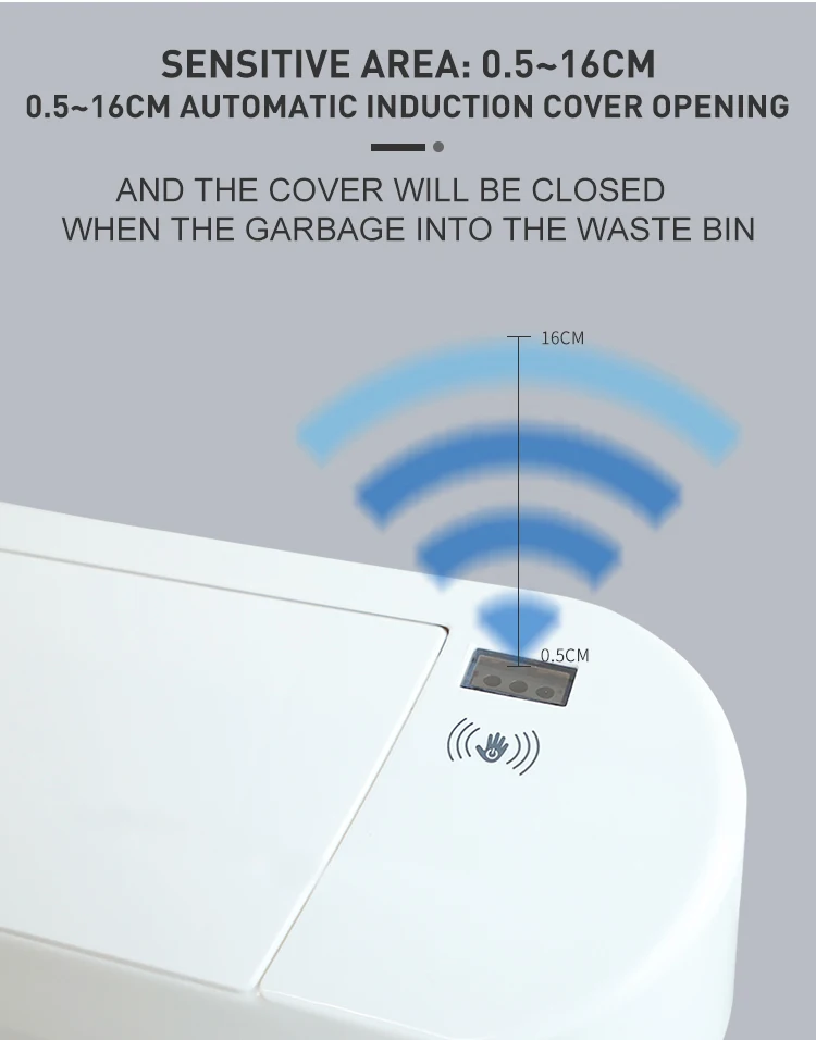Custom 22ML Automatic Sensor Waste Electric Trash Can Kitchen Garbage Smart Waste Bins Baby Diaper Bin Automatic Sanitary Bins