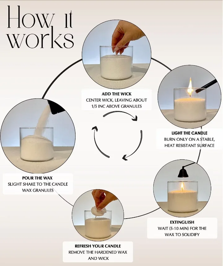 Bulk 100 Natural Shiny White Wax Sand Powder Candle Wax For Making