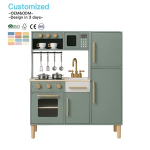 EDULAND Educational Role Play Toys Kids Simulation Cooking House Set Pretend Play Large Wooden Kitchen Boys and Girls Toys