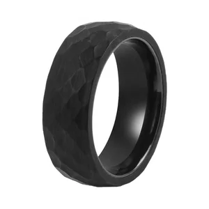 Tizti Jewelry Carbon Fiber Luxury Stainless Steel Mens Titanium Black Zirconium Fine Jewelry Rings for Men