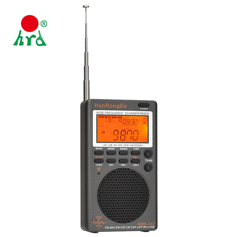 Mini Airband Radio Scanner, Radio portatile Ssb Full Band, Fm Mw Sw,  Batteria ricaricabile, Antenna, Squelch, Orologio, Sleep Timer, Tipo-C per  esterni