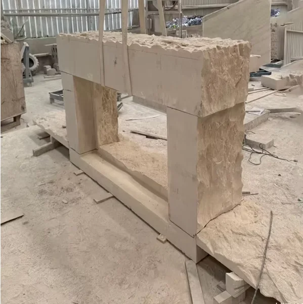 product modern design natural surface limestone fireplace indoor for villa and bathroom application-2