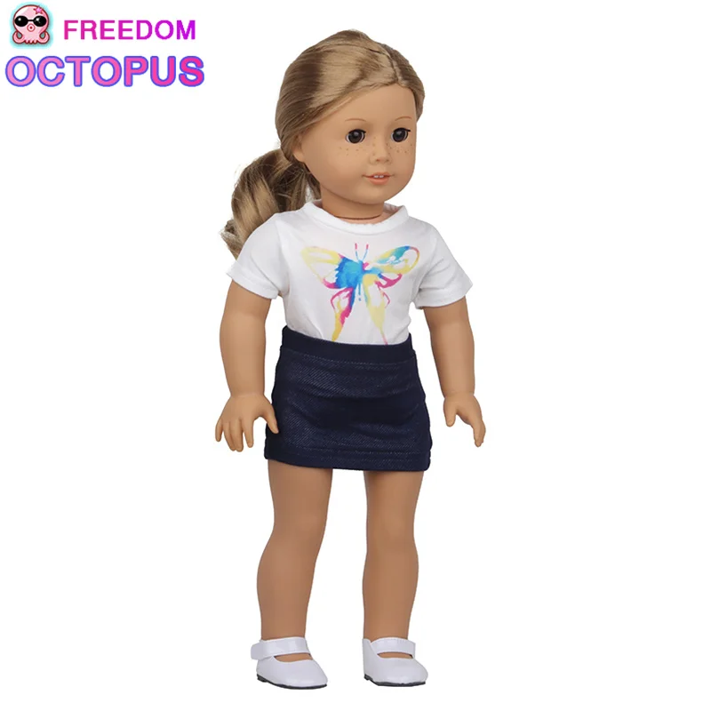 Boy's Surfing Octopus Rash Guard & Swim Trunks Set For 18-Inch Dolls - American Fashion World Doll Clothes