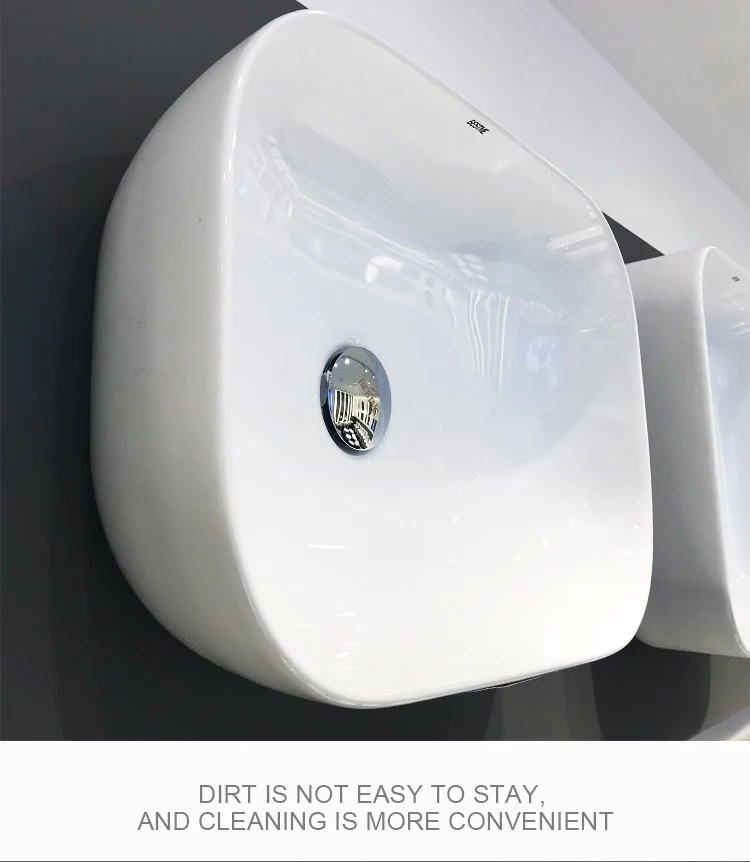 Mirror white Solid Surface Ceramic Hotel Project Bathroom Ware Hand Wash Basin Sink