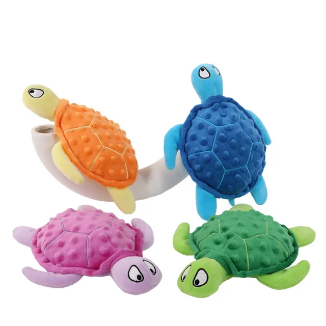 Hot Selling Turtle Indestructible Dog Stuffed Animals Chew Toy Dog Plush Toy Interactive Squeaky Dog Toys for Aggressive Chewers