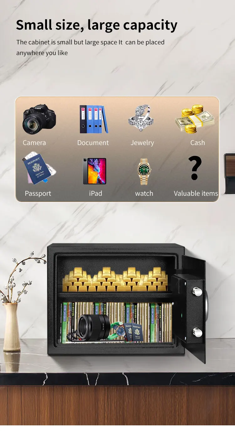 CEQSAFE Small Household Digital Security Box with Electronic Digital Lock Mini Steel Safe Box details