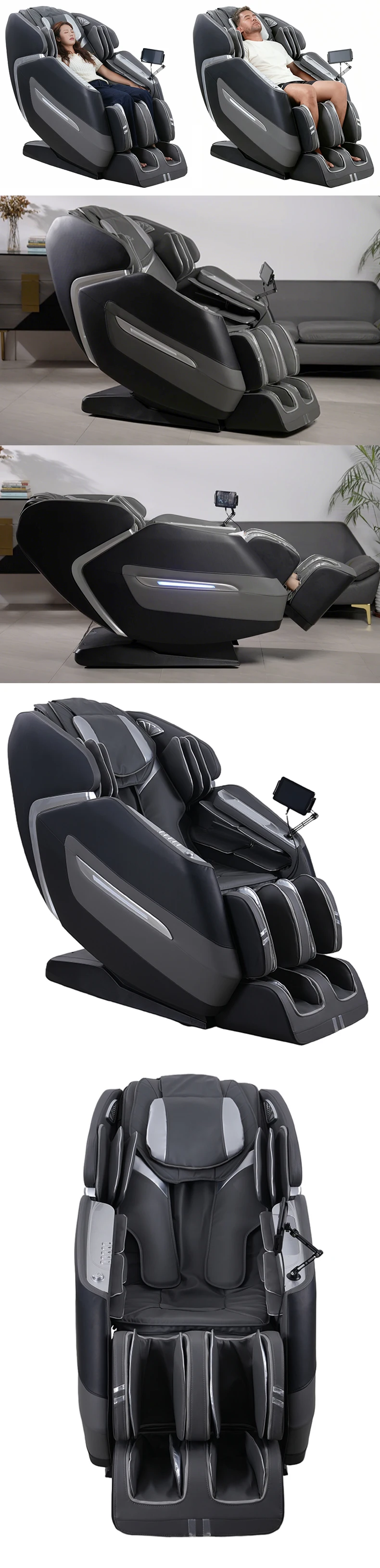 product large electric luxury heating shiatsu kneading zero gravity vibrating 4d full body massage chair with foot roller for home use-0