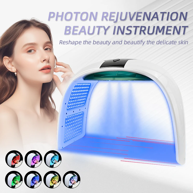 Professional PDT LED Light Therapy Machine 7 Color LED Face Mask with Handheld Nano Spray for US UK & South Africa Plug Types