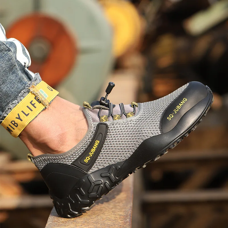 Zapatos de seguridad para los hombres de acero Toe Trainers Mujeres Zapatos de trabajo ligeros transpirable Industrial Sneakers