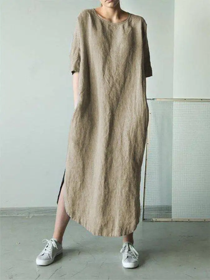 linen dress korean Amazon.com: Korean Style Cotton Linen Chic Green Summer Dresses for Women Casual Loose Long Office Dress Green M : Clothing, Shoes & Jewelry