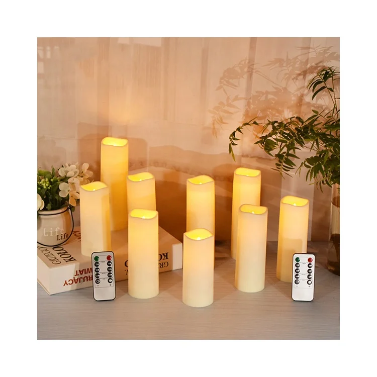 Outdoor Waterproof Flameless Candles Candlestick Light Remote Battery