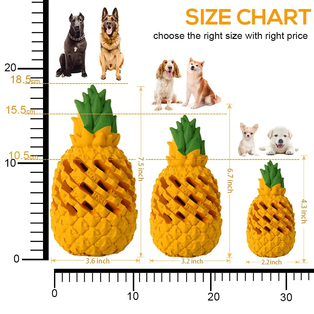 Rubber Pineapple Food Leaking  Hide and Seek Indestructible Interactive Dog Treat Toy Pet Chew Dog Toys