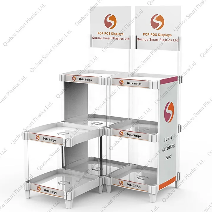 Retail Store Counter Display Exhibidor Modular Water Bottle Display Stand Plastic Product Rack