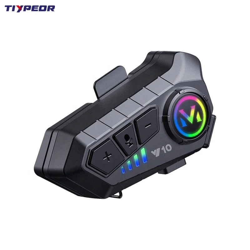 TIYPEOR Motorcycle Helmet BT Headset Wireless Hands-free 1000mAh Super Long Standby Earphone IPX6 Waterproof MP3 Player