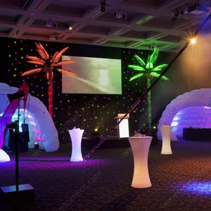 Outdoor Luminous Tall Small Waist Table Modern Creative Cocktail High Foot Table LED Luminous Slim Waist Decor