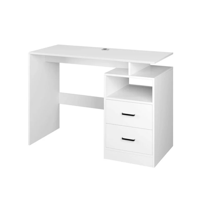 White 2-Drawer Work Desk Home Office Study Living Storage Furniture Children 