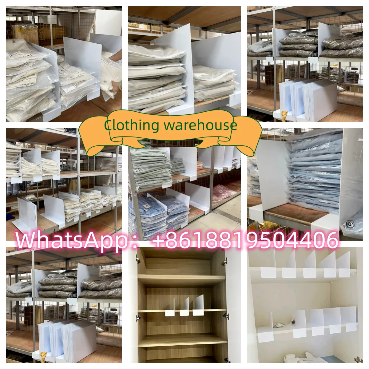 Improved Separator Shelf Dividers Easy Set Adjustable Plastic 30x12cm for Warehouse Shelf  Clothing Cabinet Storehouse