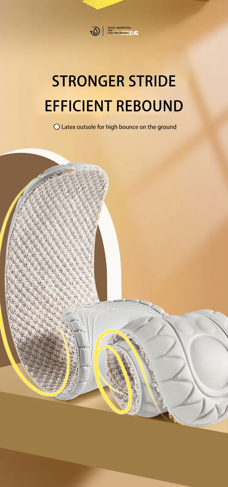 Linen Latex Insoles Summer Sweat Absorption Shoe Pads
