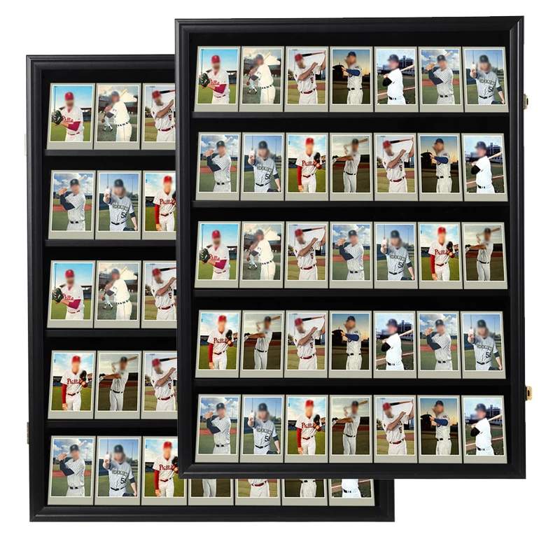 wall mount baseball card display case SZYUU Sports Frame with Tempered Glass, Trading Card Display Case, Card Display Box for 5 Standard Cards, Frame for Basketball Football Hockey Cards : Toys & allowing for a captivating display angle GYaozii 40 Large Baseball Card