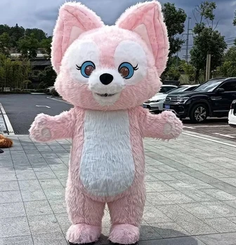 New Super Cute Blue Pink Fox Animal inflatable mascot costume for party