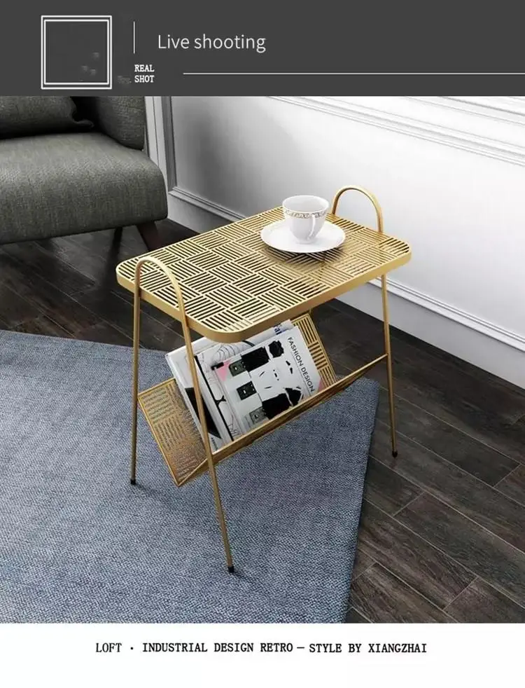 Nordic minimalist bedroom bedside balcony wrought iron coffee dining table