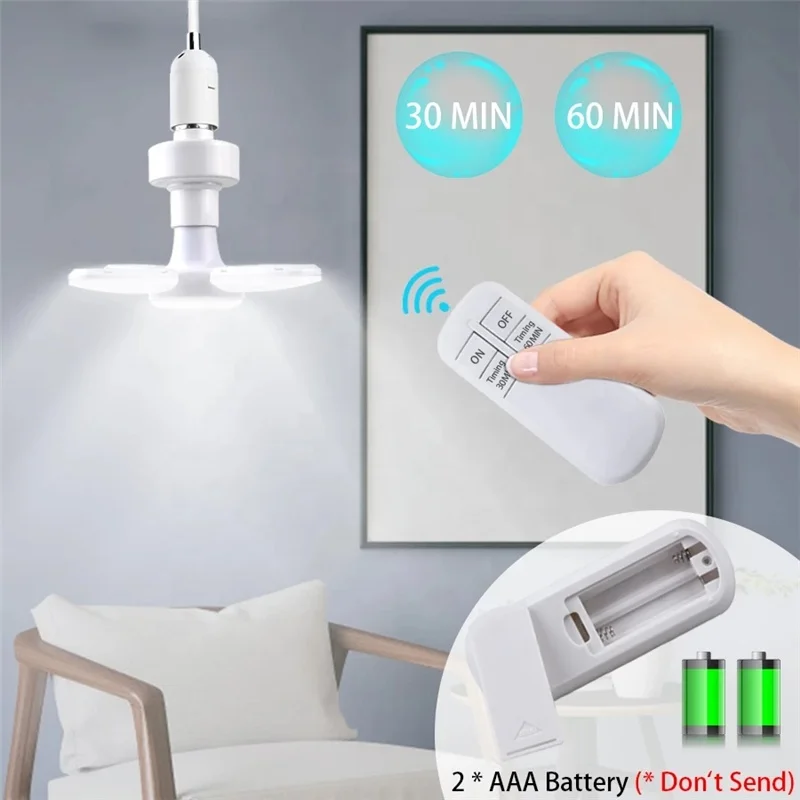 FLYMEe Ceiling Light シーリングライト LED電球 E27 28W 2700K LED Foldable Ceiling Light Bulb with Remote