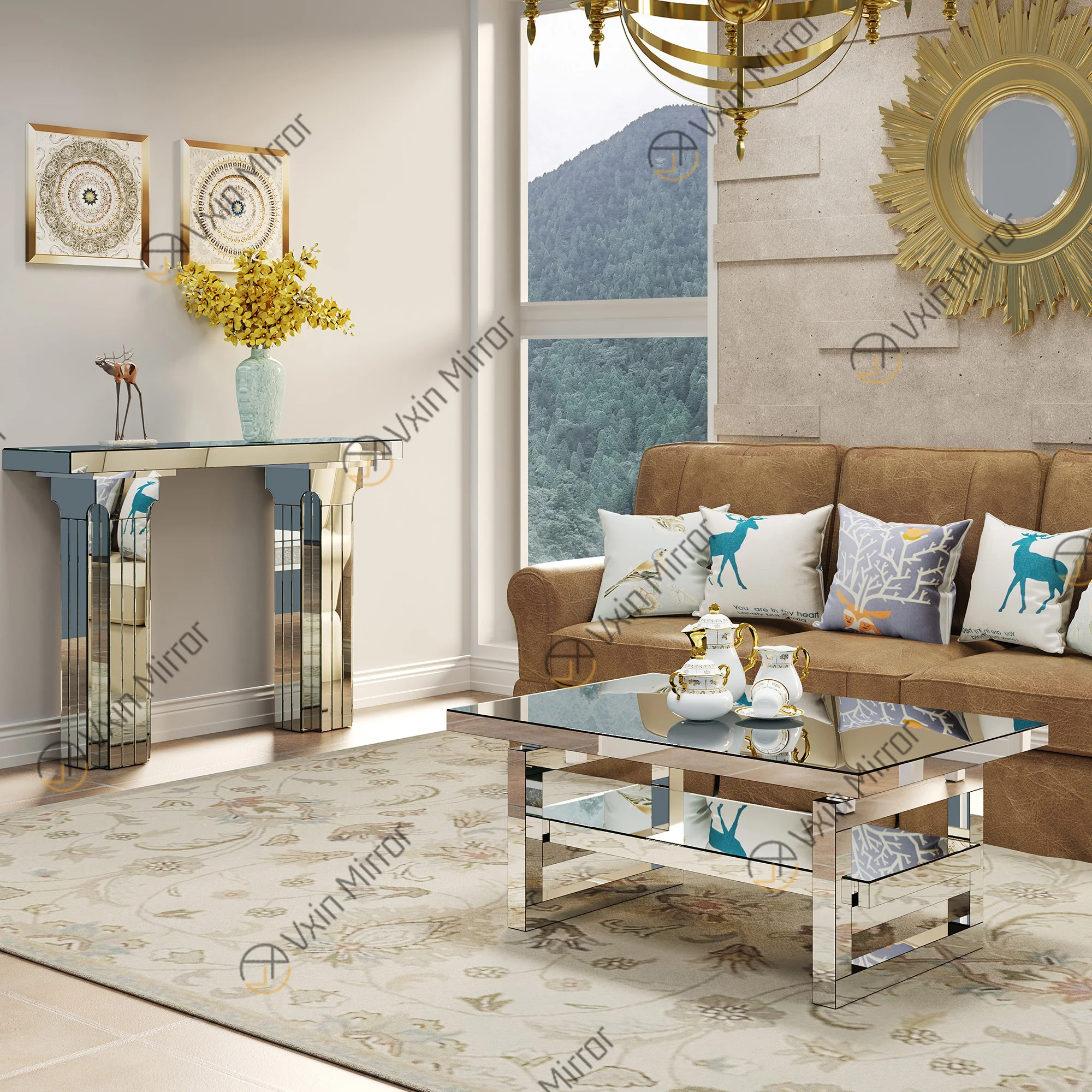 Elvarenae Virelle Mirrored Console Table — product detail