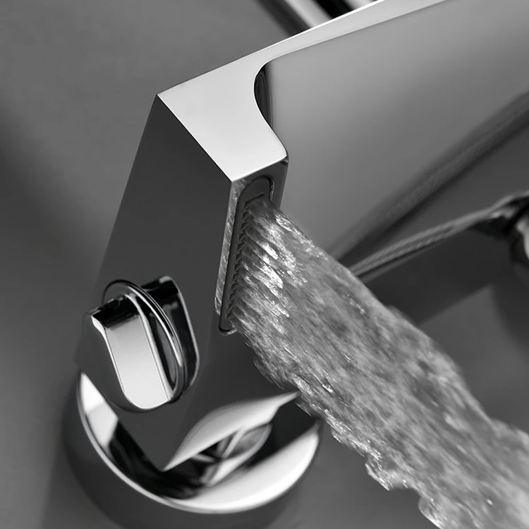 Juego de sistemas de cabezal de ducha tipo lluvia de 3 vías, color negro cromado