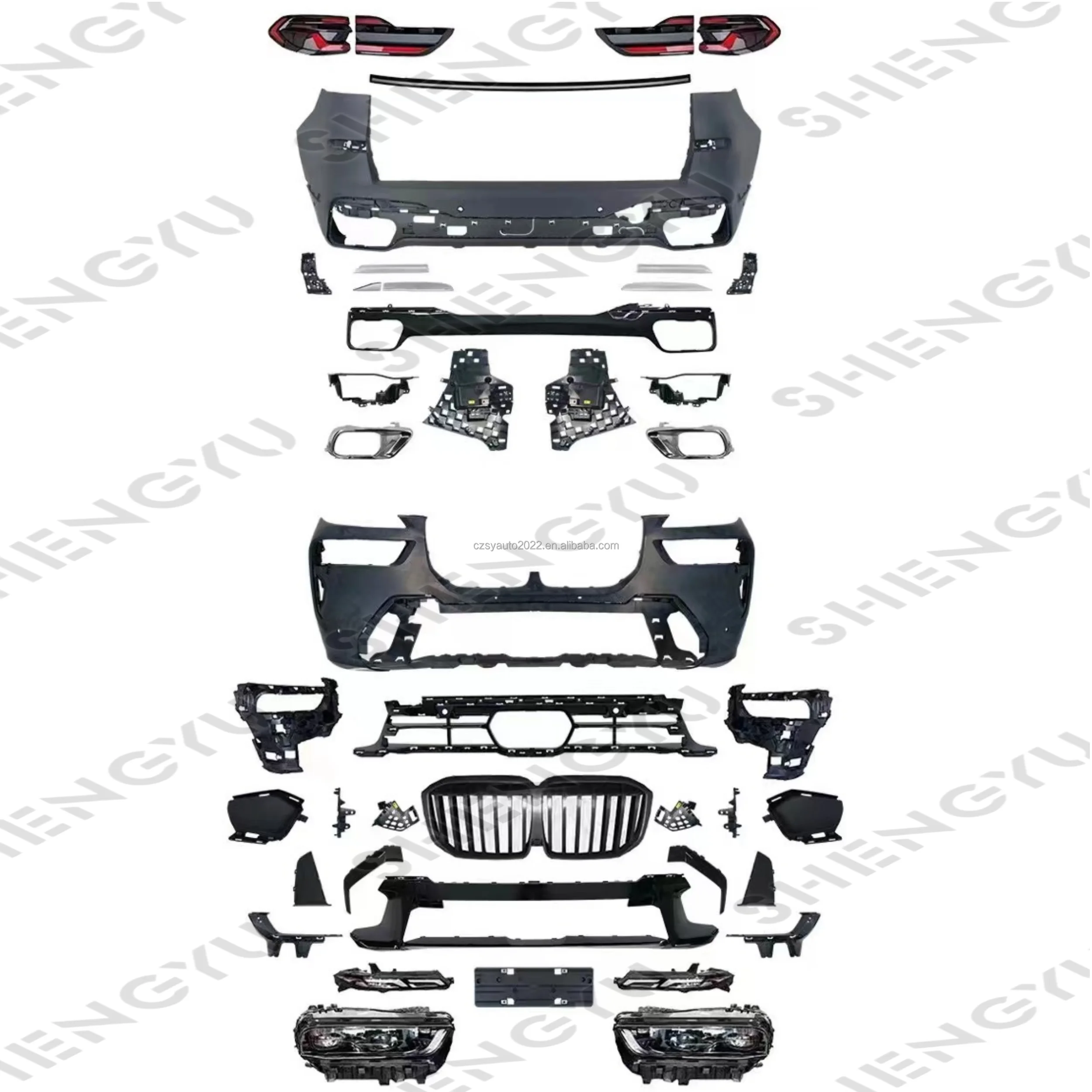 Body Kit Include Front Bumper Assembly Rear Lip Exhaust Pipe And Side ...