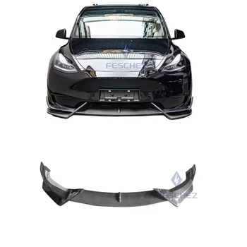 Hot Sale Ad Style Car Front Bumper Real Carbon Fiber Auto Part Front Lip For Tesla Model Y 2019
