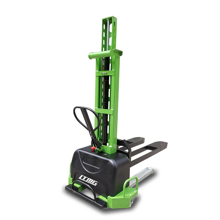 LTMG Portable Self Loading Stacker 500kg 700kg 1000kg Semi Electric Electric Pallet Truck 0.8-1.6m Lifting Height 48V/15AH