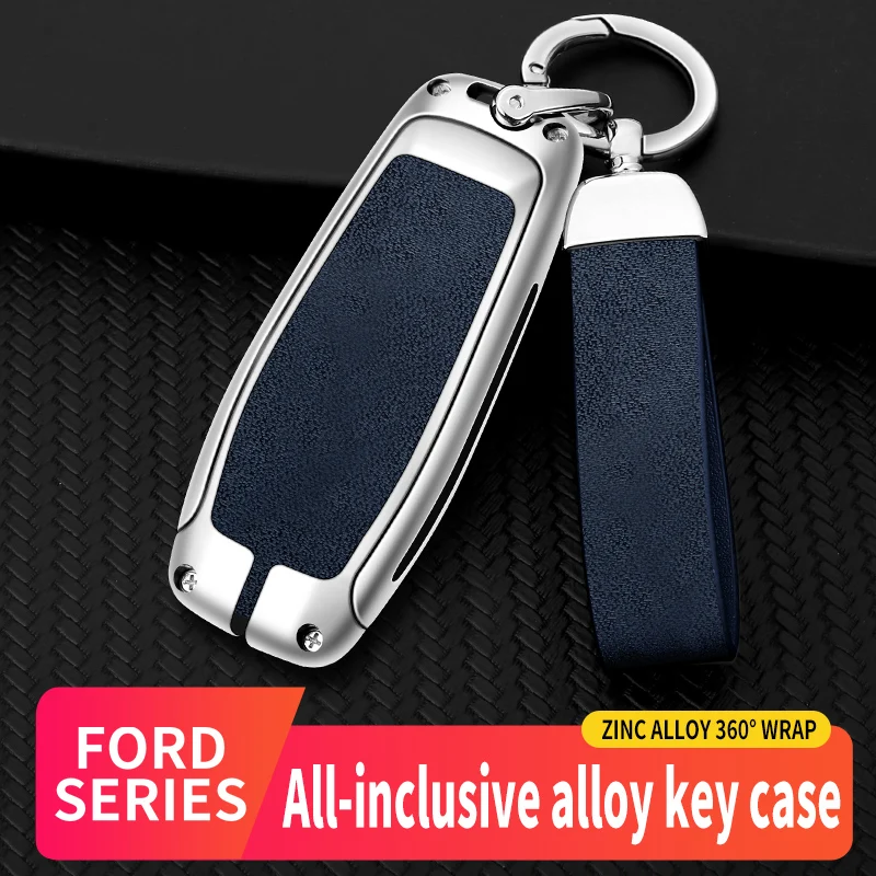 KUNIO Samrt Custodia per chiave auto adatta per Ford Mondeo Mustang Explorer EcoSport S-Max Ranger Fiesta F150 F250 TPU Portachiavi Cover 3 Tasti Bianco