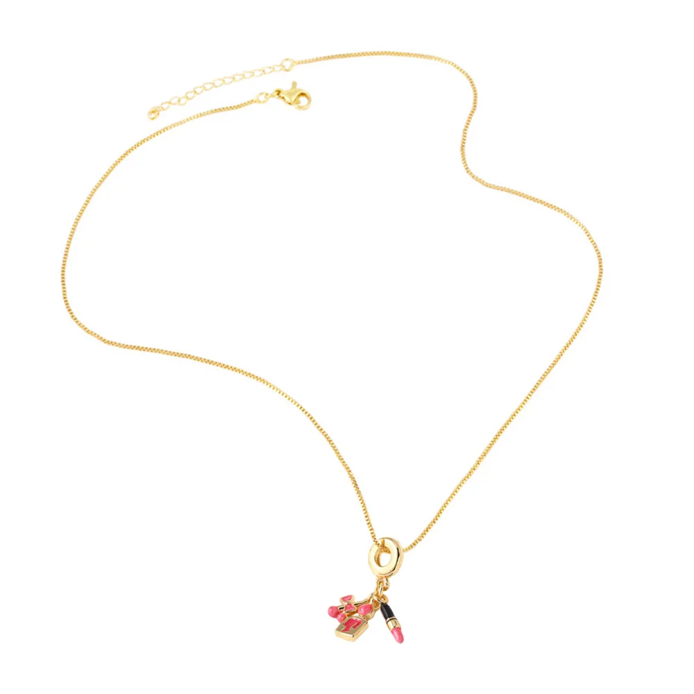 Hot-Selling Gold-Plated Link Chain Necklace with Lipstick Bag Pendant Lovely Accessory for Weddings and Cross-Border Jewelry