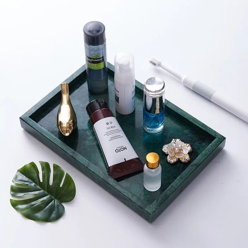 Nordic Modern Marble Storage Tray Coffee Table Bathroom Washstand Decorative Tray for Living Room