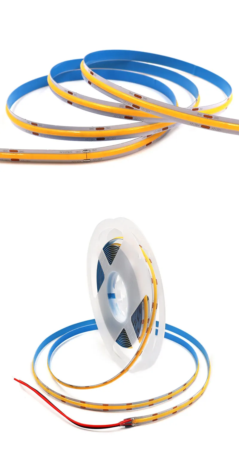 CRI 90 RA Dotless Flexible COB LED Strip Lights 12V 24V 320LED/M High Density 4