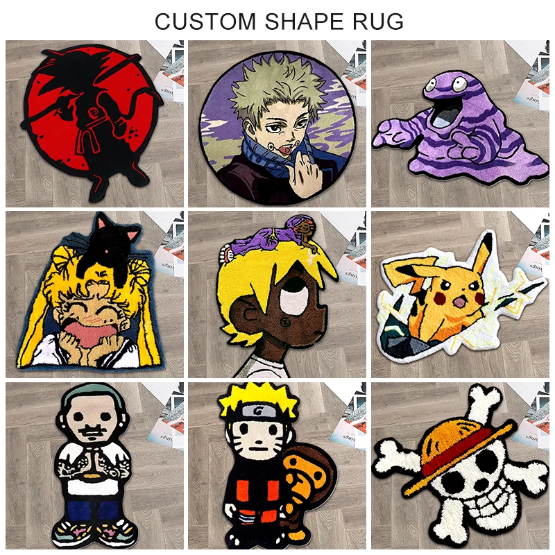 Modern Logo Shape Rugs Hand Made Tufted Carpets Custom Size Rugs