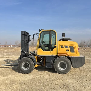 Off-Road 4x4 Forklift Optional Titling Bucket 2.5Ton 3Ton 3.5Ton Short Axis High Quality Ton Rough Terrain Forklift