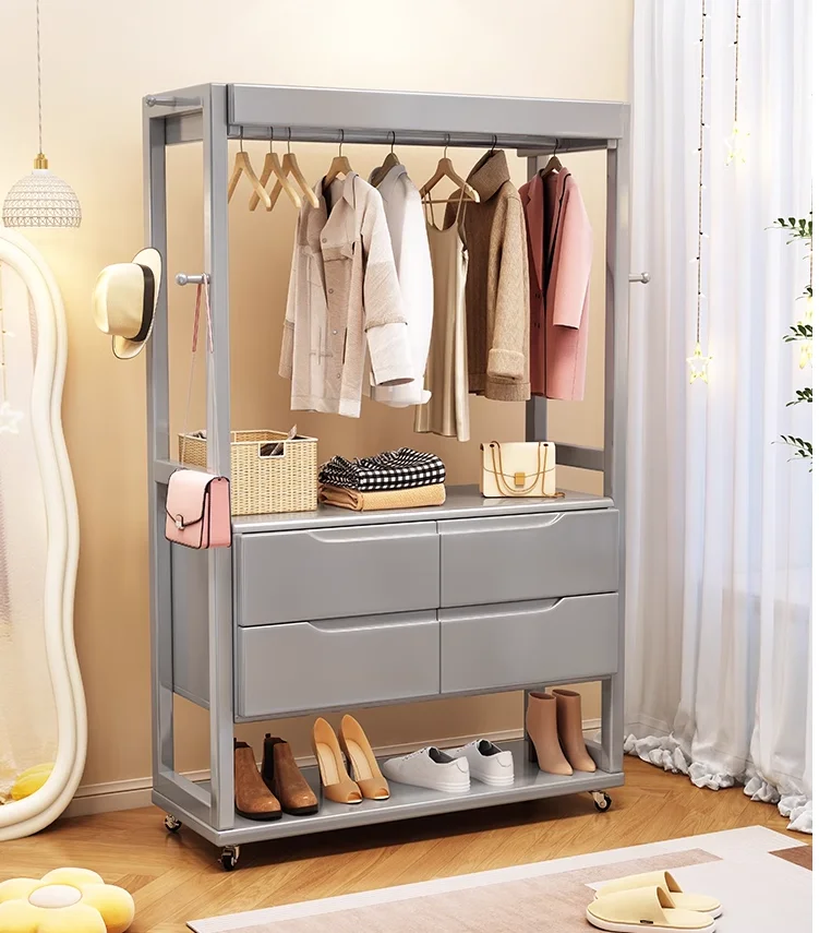 Solid Wood Cloak Rack - Versatile Storage for Living Spaces