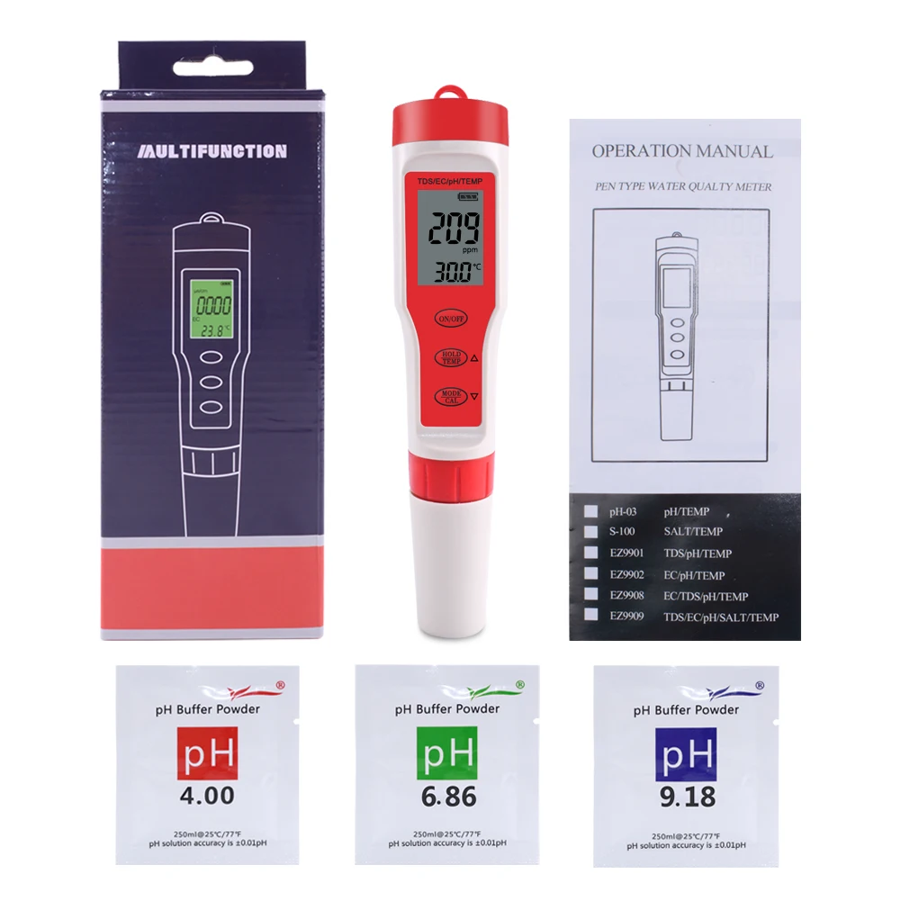 ph Meter Laboratory  4 in 1  Tds Ec ph Meter Without Backlight  TDS Meter Water Quality Tester With ATC