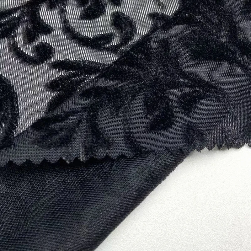 Super soft 100% polyester knitted velvet jacquard velour fabric for lady dresses