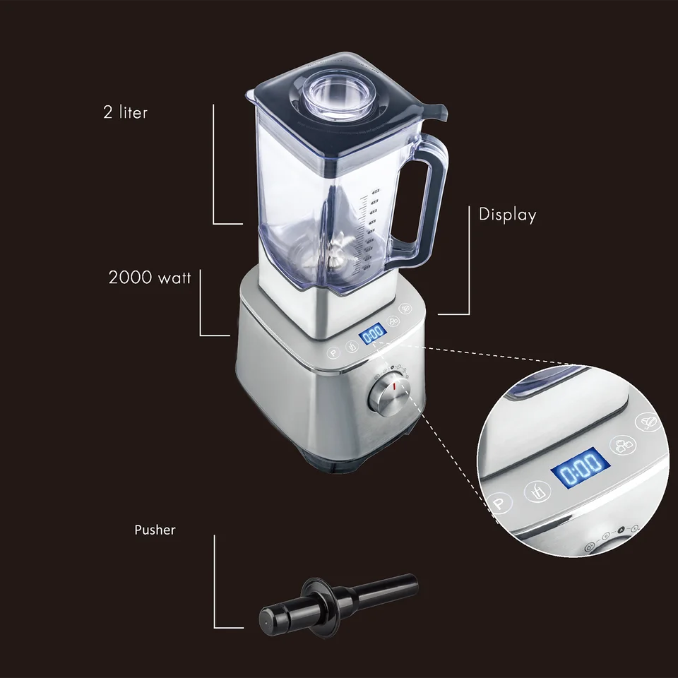 Electric High Speed Blender Strong Powerful 2L square Glass Jar Smoothie Blender