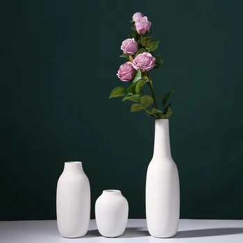 White Plant Pot Home Decor Flower Arrangement Garden Living Room Desktop Decoration Craft Vases Nordic Ceramic Vase