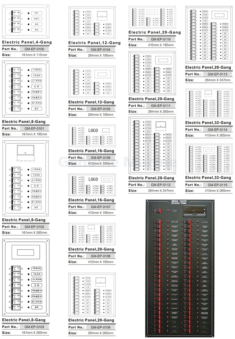 Genuine Marine Yacht Power Distribution Panels Electric Waterproof Boat