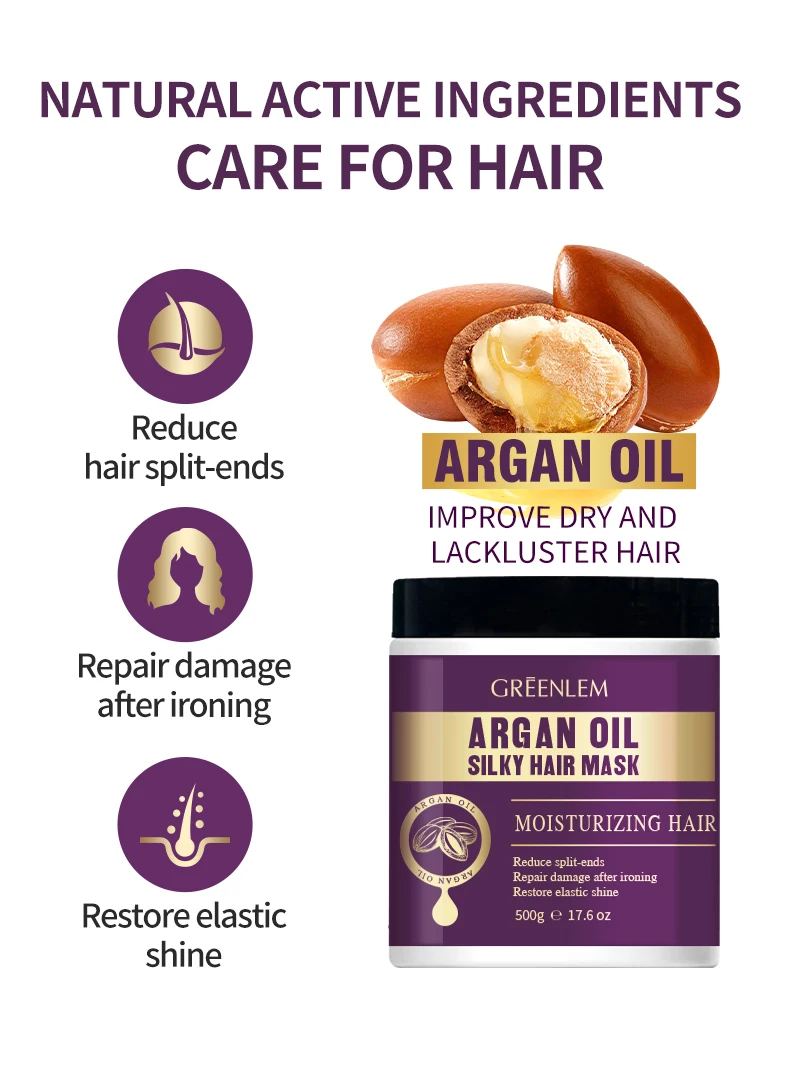 OEM/ODM Argan Oil Silky Hairmask Repair Smoothing Concentrated Formula Nourishing Moisturizing for Dry(pic3)