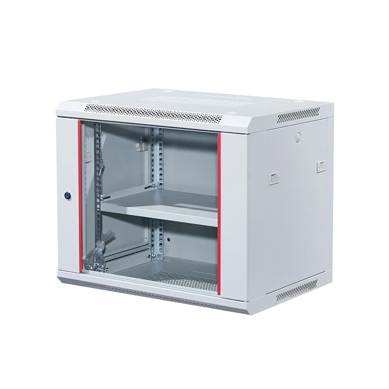 9U Network Cabinet Box Metal Network Server Rack Internet Glass Door Wall Mounted Network Cabinets